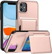 FDTCYDS for iPhone 11 Wallet - Style Protective Case with Card Holder (Holds 5 Cards - Rose Gold