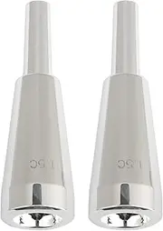 BQLZR Full Copper Silver Plated Trumpet Mouthpiece for Beginners 1.5c Model Pack of 2