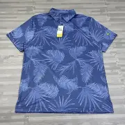 Jack Nicklaus Performance Golf Mens Large Polo Shirt Graphic Bijou Blue SS $68