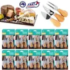 10 Sets Cheese Knife Set Wooden Handle Stainless Steel Knives Slicer Fork Cutter