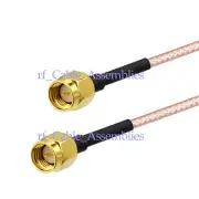 Coax cable SMA male plug to SMA male plug crimp RG316 12" PATCH LEAD pigtail