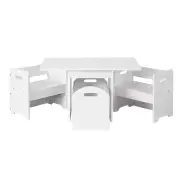 Kids Multi-function Table and Chair Hidden Storage Box Toy Activity Desk