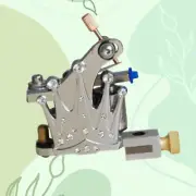 Coil Tattoo Machine Cast Iron Frame for Beginner 10 Wrap Liner Shader Silver CRN
