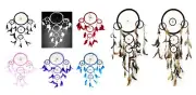 Dream Catchers with 5 Rings and Feathers Wall Hanging Decoration