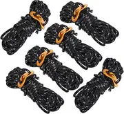 TOYANDONA Camping Tent Ropes 6 Pack 4mm Strong Straps Reflective Lanyards Windproof for Secure Setup Essential Outdoor Tool