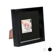 Nicola Spring 6 x 6 3D Shadow Box Photo Frame - Craft Display Picture Frame with 2 x 2 Mount - Glass Aperture - Black