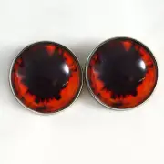 30mm Red Vampire Sew On Glass Doll Eyes Button Looped Stuffed Animal Plushie