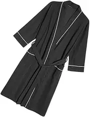 [WOFASHPURET] 4pcs Women's Imitation Silk Pajamas Ladies Dressing Gowns Kurta Pajama for Men Bath Robe Women Night Wear Gowns for Women Sleepwear Mens Bathrobes Salon Client Robe Fabric Black