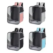 Cat carrier backpack for carrying cats and dogs. Transparent front, portable,