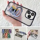 Fr iPhone 16 Pro Max 15 14 13 12 Ring Stand Matte Protective Case Lens Protector
