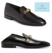 VERSACE Vitello Nero / Oro Medusa Chain Convertible Loafer - MSRP $1,050 - EU 46
