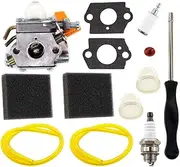 HURI C1U-H60 Carburetor Carburettor with Fuel Line Filter Replace for 308054013 308054077 308054003 985624001 for Ryobi 25cc 26cc 30cc RY28141 RY30120 RY28100 Homelite UT33600A UT33600 String Trimmer Air Filter AU
