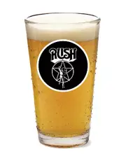 Rush - Starman (BW) - Rock and Roll - 16oz Pint Beer Glass Pub Barware Seltzer