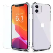Apple iPhone 11 TPU Back Cover Clear Case + 9H Tempered Glass Screen Protector