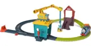 Motorized Toy Train Set Fix 'em Up Friends with Carly the Crane, Sandy the Ra...