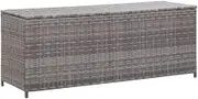 Outdoor Garden Storage Box, Resistant Large Poly Rattan Storage Bin for Organization Storage Patio Furniture, Outdoor Cushions, Garden Tools, 120x50x60 cm Grey
