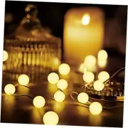 2 Pack Globe Ball String Lights, 10 Ft 30 LEDs 8 Lighting Modes Battery