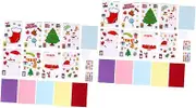 NUOBESTY 8 Sets Create Your Own New Year Cards DIY Christmas Card Accessories 4 Christmas Themes Boys and Girls Safe Easy to Apply