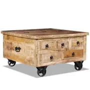 Coffee Table Rough Mango Wood 70x70x40 cm vidaXL