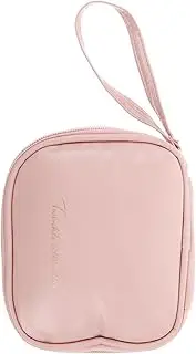 PERSELOSO High End Sanitary Napkin Storage Pouch Large Capacity Zipper Bag for Pink PU Organizer for Sanitary Pads Travel Outdoor Use for Period Essentials and Accessories