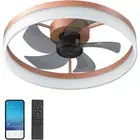 20" Flush Mount Ceiling Fans with Lights and Remote