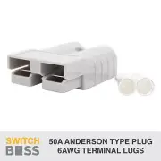 50A Anderson Type Plug - Power Outlet Plug suit 4x4 Caravan Boat Mountable 12v