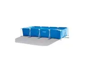 Intex 4.5x2.2m Rectangular Frame Above Ground Swimming Pool Outdoor Garden Blue