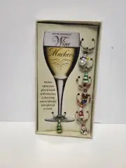 Set of 6 Boston Warehouse Wine Markers Christmas Charms Snowmen Nutcracker Santa