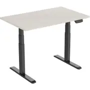 ERGOVIDA Sit-Stand Straight Electric Desk Black Frame 1800 x 750mm Lightwood Top
