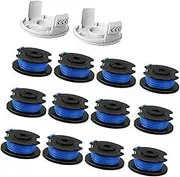 HUVNEXA String Trimmer Replacement Spool Line, 0.065" Autofeed Replacement Spools, for Ryobi, One+ AC14RL3A 18V, 24V,40V, Cordless String Trimmer Weed Eater Spools Line (6 Spool + 2 Cover) Lawn Mower