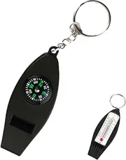 Multifunctional Survival Whistle: Keychain Whistle With Compass | Whistle Whistle For Camping, Loud Whistle 4 In 1 Thermometer, Safety Whistle Survival Equipment, Magnifier For