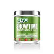 X50 SHOWTIME PRE-WORKOUT THERMOSHRED 60 SERVES ENERGY FOCUS ENDURANCE FAT BURNER