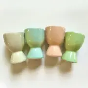 NEW! Now Designs “ADORN” EGG CUPS SET OF 4 — Pastel Stoneware, Dish/Micro Safe