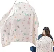 Doiyislem Nursing Apron for Discreet Breastfeeding - Discreet Cotton Nursing Cloth with Viewing Window, Multifunctional Nursing Cover for On the Go and Walks