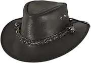 [SideWinder] Austrailian Genuine Leather Western Style Cowboy Hat Wide Brim Real Water Resistant Outback Vintage