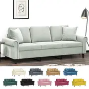 Sofa with Throw Pillows Upholstered Couch Lounge Sofa Dark Grey Fabric vidaXL