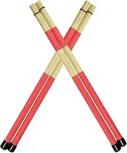 Hot Rods Rute Jazz Drum Sticks Brushes Drumsticks (Red-2P)