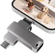 USB Stick for iPhone 512GB, USB 3.0 Memory Stick 4 in 1 Flash Drive, External Memory Expansion Photo Stick for iPhone/iPad/Android/PC/Mac