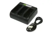 Wasabi Power TRIPLE Slot USB Battery Charger for GoPro HERO9/HERO10/HERO11 Black/HERO12