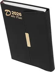 Tofficu A5 Daily Planner: English 2026 Daily Schedule Book For Work Projects & Personal Goals - Stylish Functional Schedule Notebook