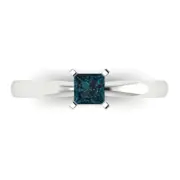 0.5 ct Princess Cut Topaz Gemstone Solitaire Ring White Gold, Anniversary Gift