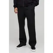 Mens Black Straight Leg Bonded Scuba Joggers