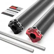 Garage Door Torsion Springs 2'' (Pair) with Non-Slip Winding Bars, Coated Tor...