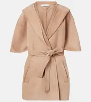 [Max Mara] Max Mara Chiffon suede wrap coat One Size brown