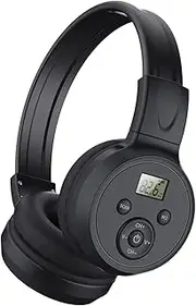 Mellisso Portable Wireless FM Radio Headphones, Rechargeable FM Radio Headset Receiver for Meeting, Daily Works, Hiking, Jogging