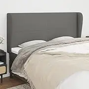 Dark Grey Fabric Headboard, Queen Size, 203 cm, Adjustable Height, Upholstered Bed Back Support for Bedroom