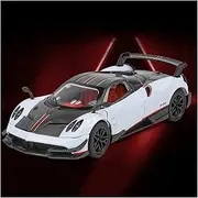 Scale Finished Model Car 1:32 Scale for Pagani Huayra BC Sports Car Miniature Alloy Diecast Car Model Simulation Auto Collectible Die-cast Vehicle(White)