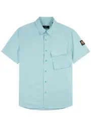 Belstaff Scale Logo Twill Shirt - Blue - Xxl XXL