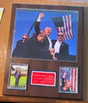 Donald Trump USA President 2024 MEGA Fight! Fight! Plaque with custom engraving2