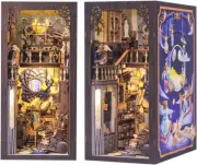 DIY Book Nook Kit, 3D Wooden Puzzle Bookends DIY Dollhouse Miniature House Kit B
